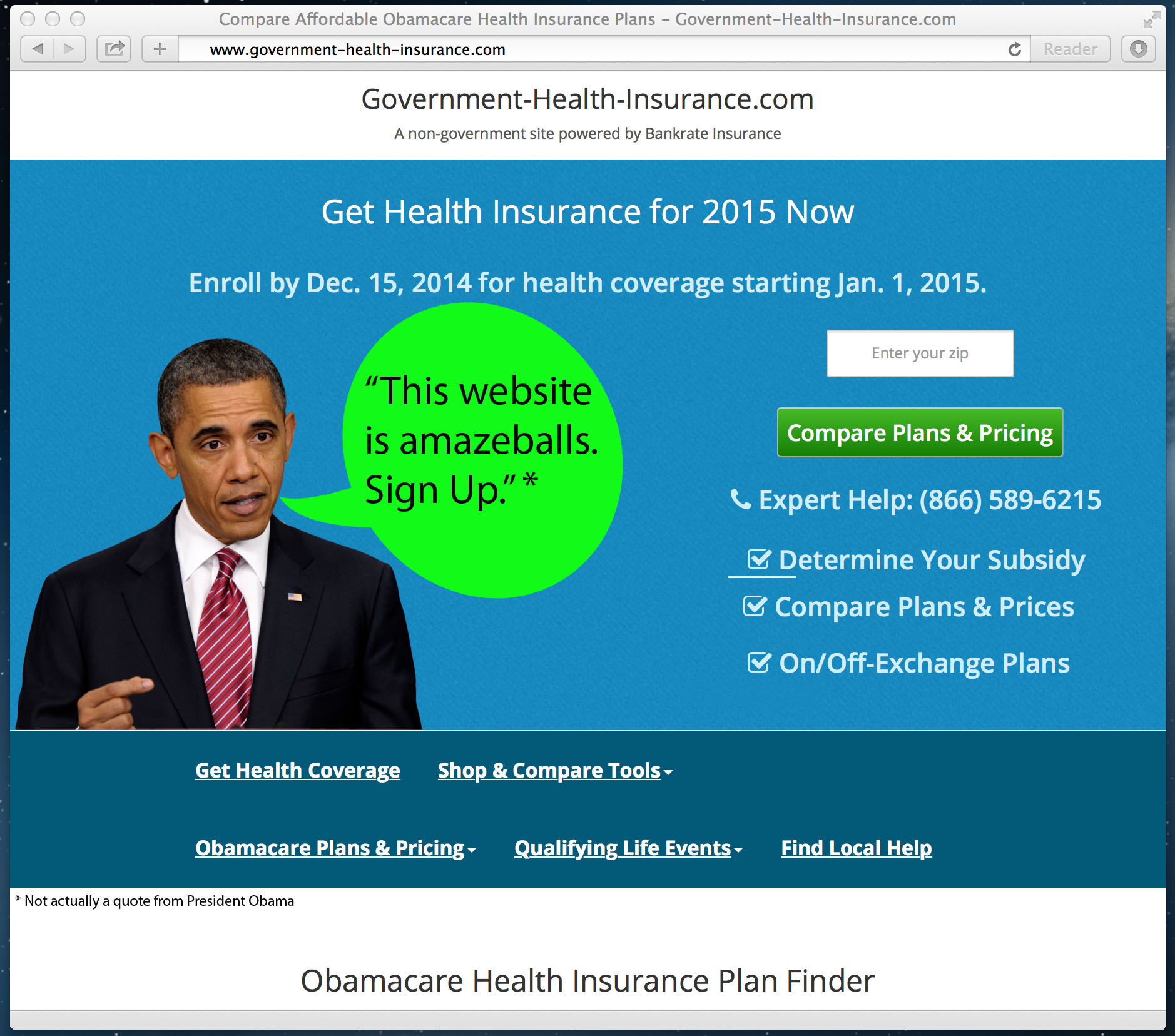 BankRate Insurance Updates Their "Shady" Obamacare Site